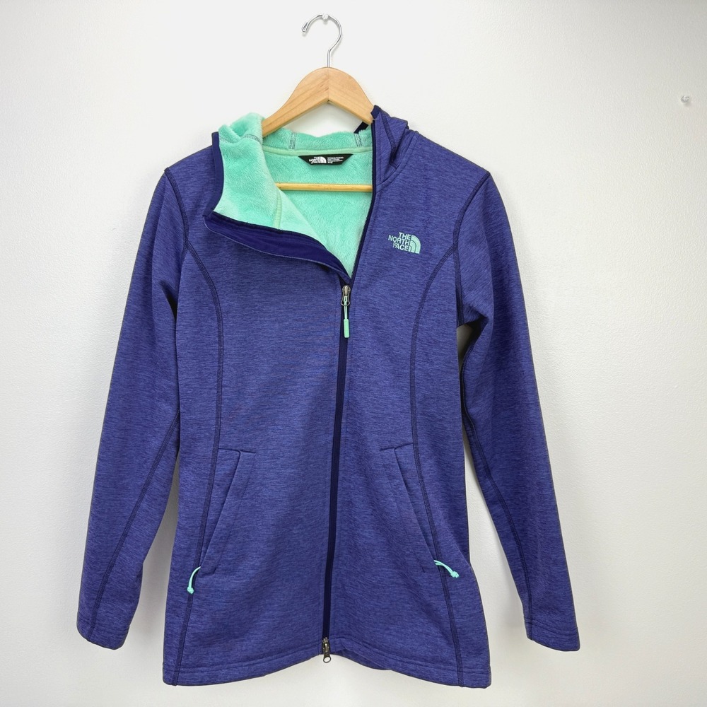 The North Face Womens Hardlee Raschel Knit Parka Jacket Purple Sz M Fleece Lined